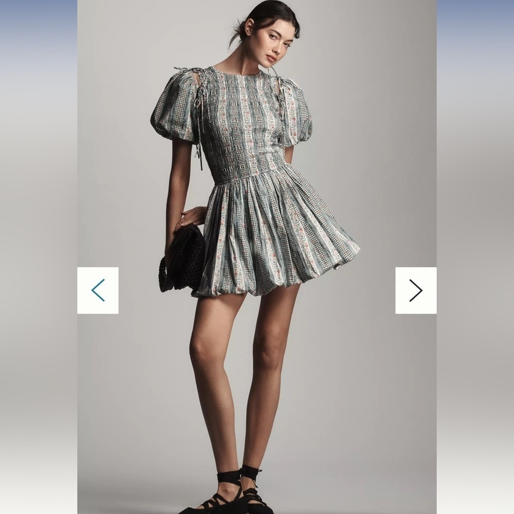 Anthropologie Damson Madder Becca Removable-Sleeve Bubble Mini Dress Size 8 NWT